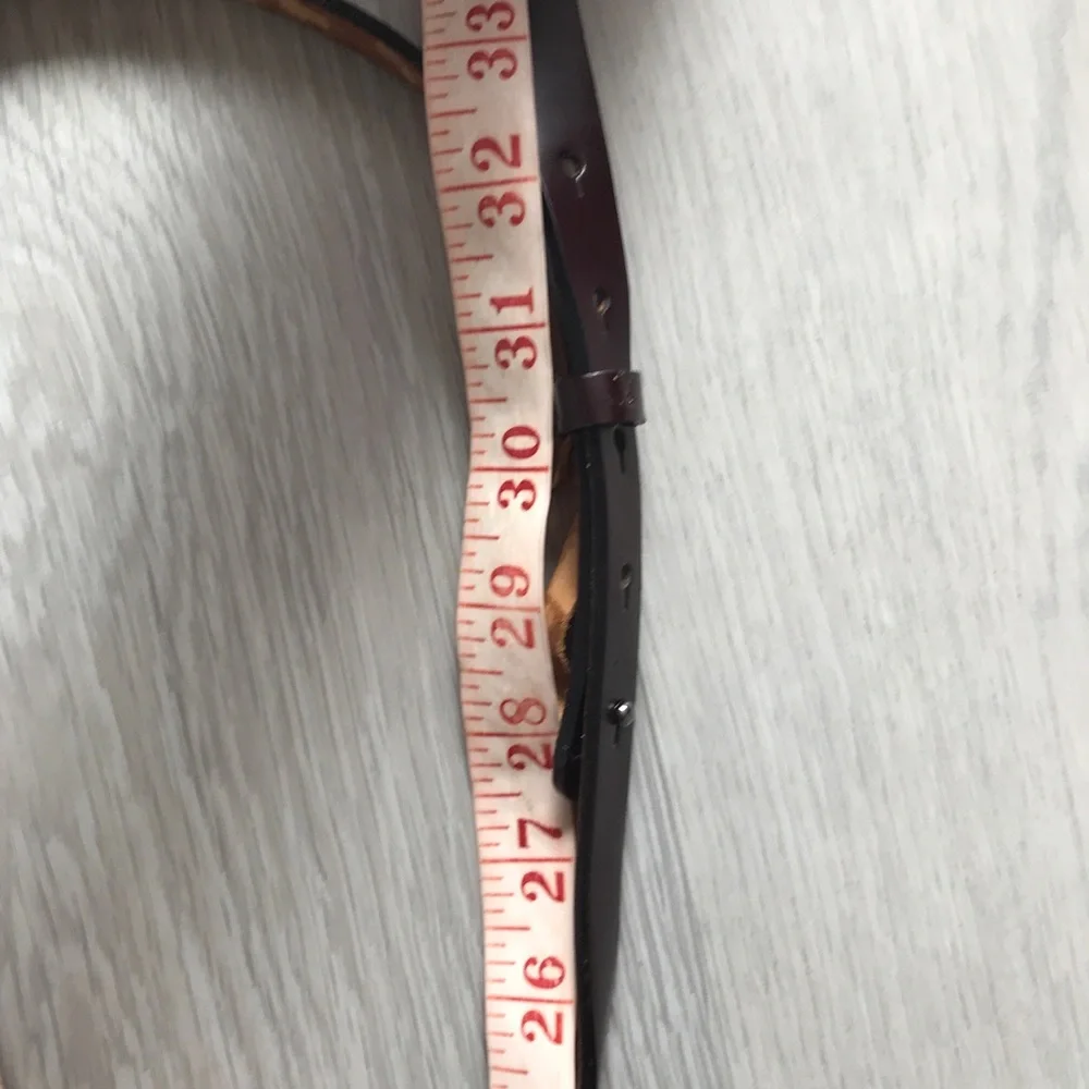 CK CALVIN KLEIN LEATHER SKINNY BROWN COATED BELT WOMENS XS